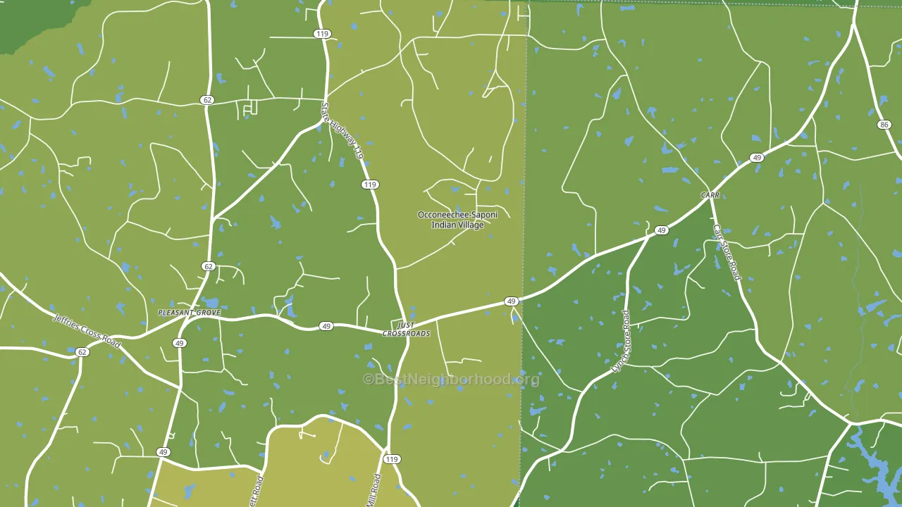 Carr, NC block-group voter-turnout map