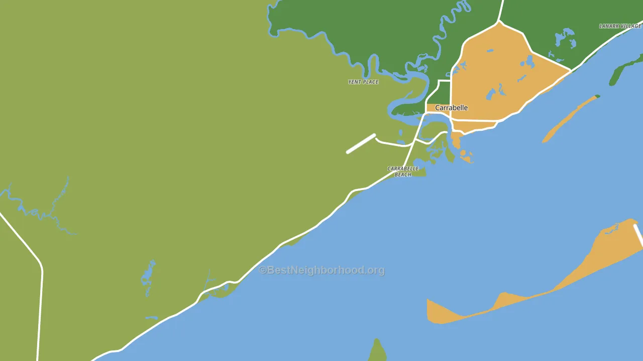 Carrabelle Beach, FL block-group voter-turnout map