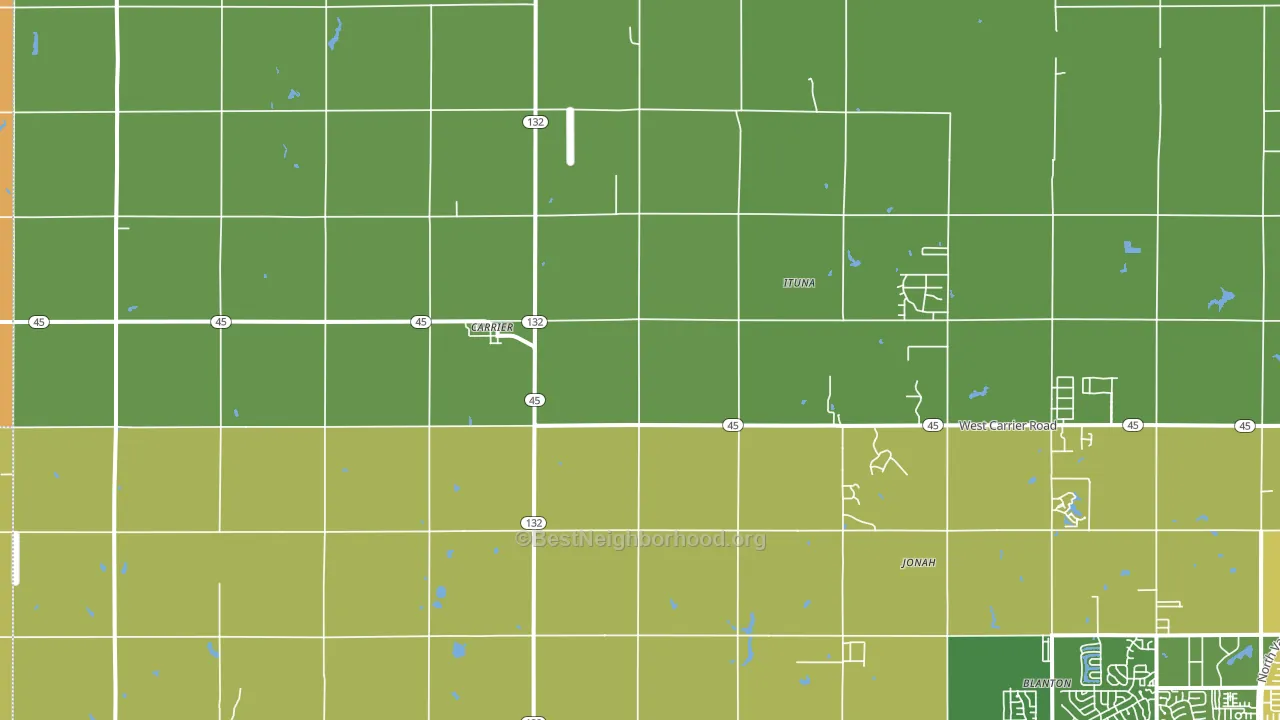 Carrier, OK block-group voter-turnout map