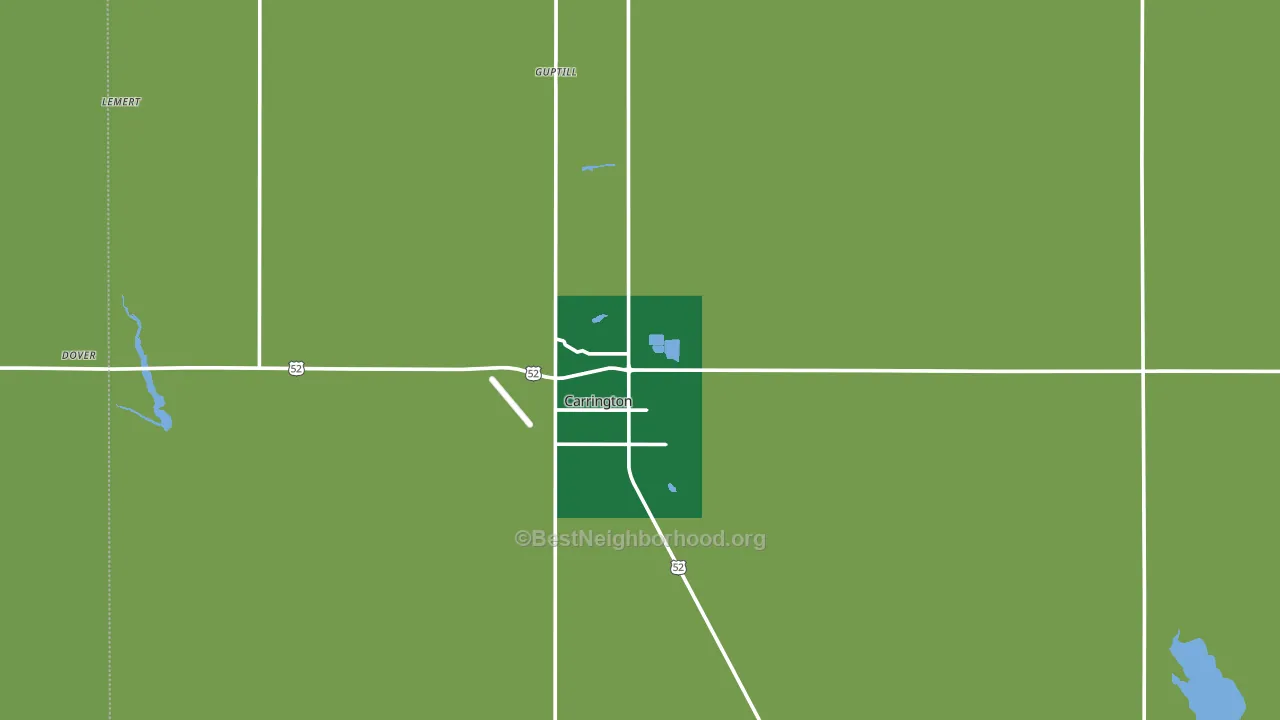 Carrington, ND block-group voter-turnout map
