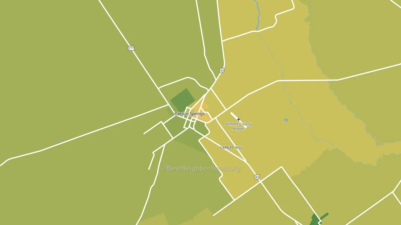 Carrizo Springs, TX block-group voter-turnout map