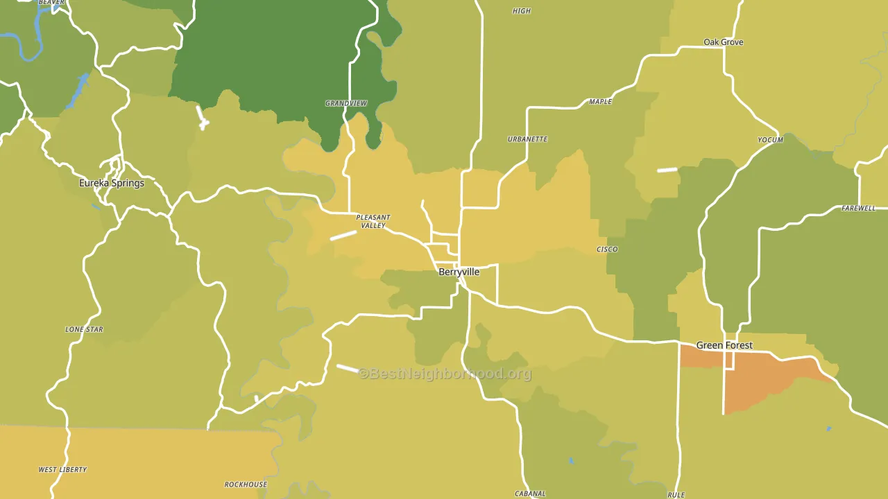 Carroll County, AR block-group voter-turnout map