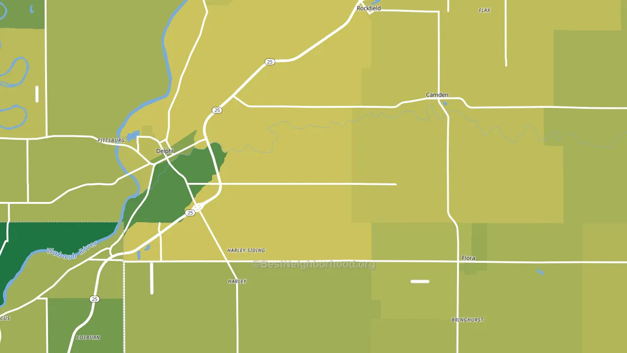 Carroll County, IN block-group voter-turnout map