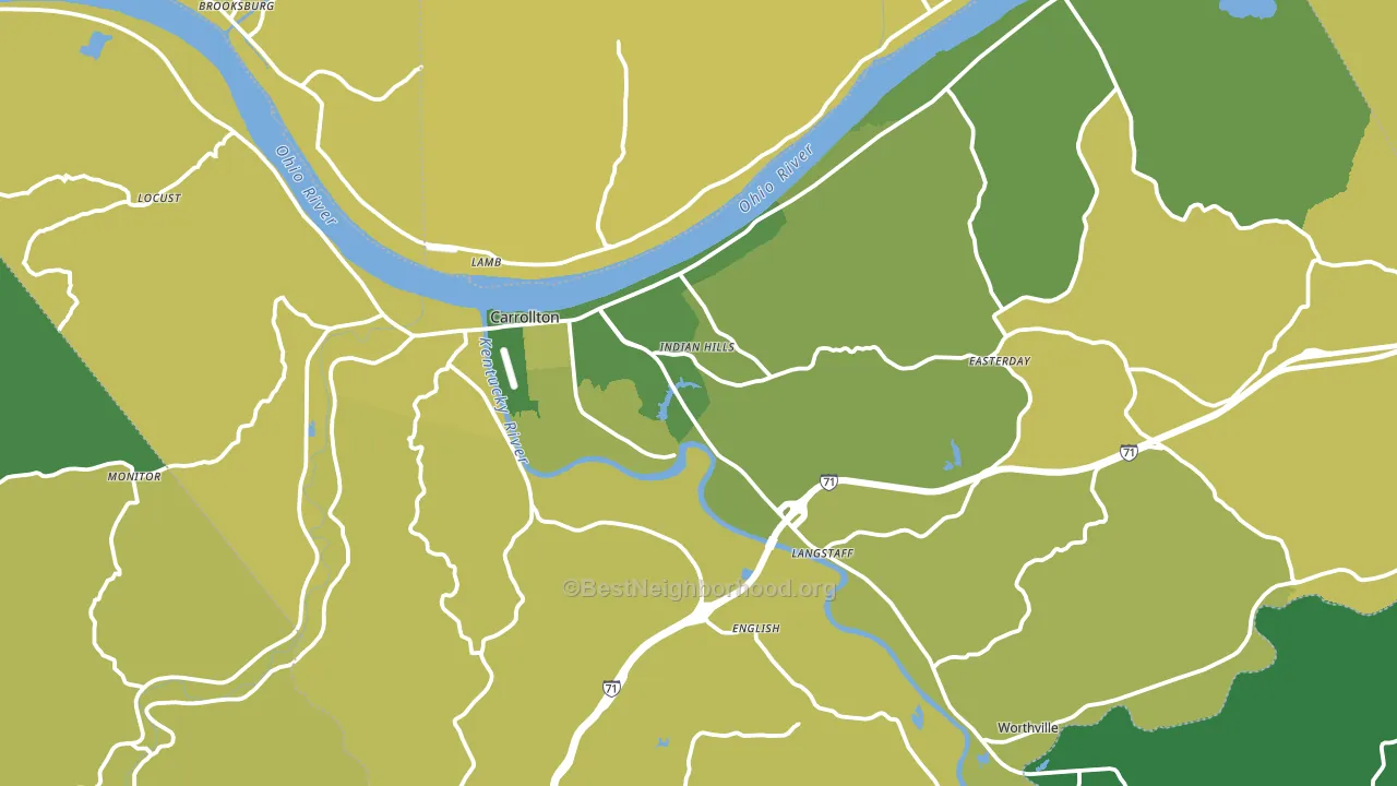 Carroll County, KY block-group voter-turnout map