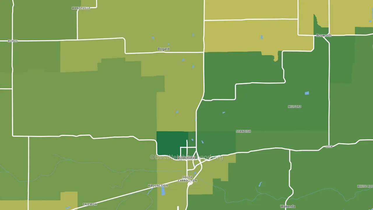Carroll County, MO block-group voter-turnout map