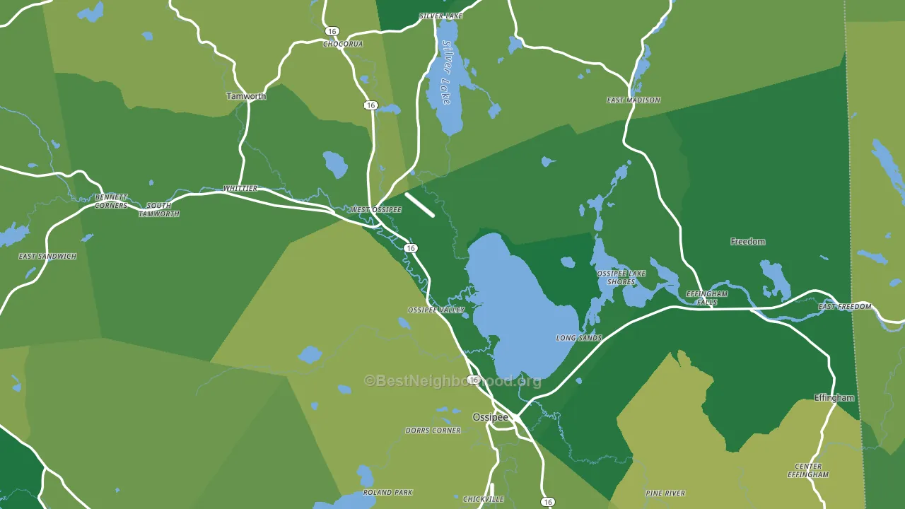 Carroll County, NH block-group voter-turnout map