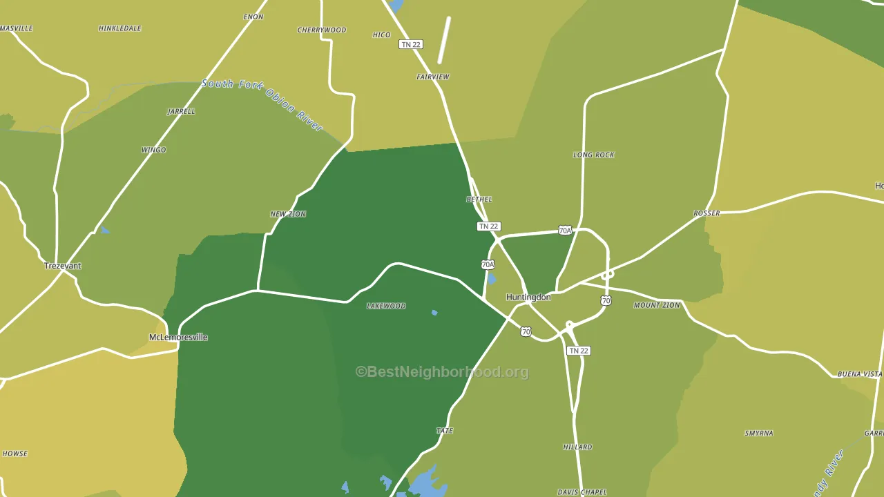 Carroll County, TN block-group voter-turnout map