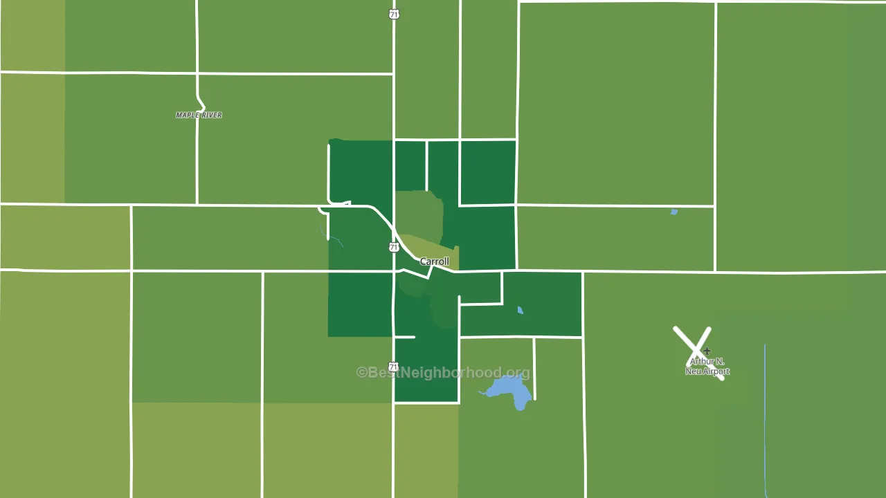 Carroll, IA block-group voter-turnout map