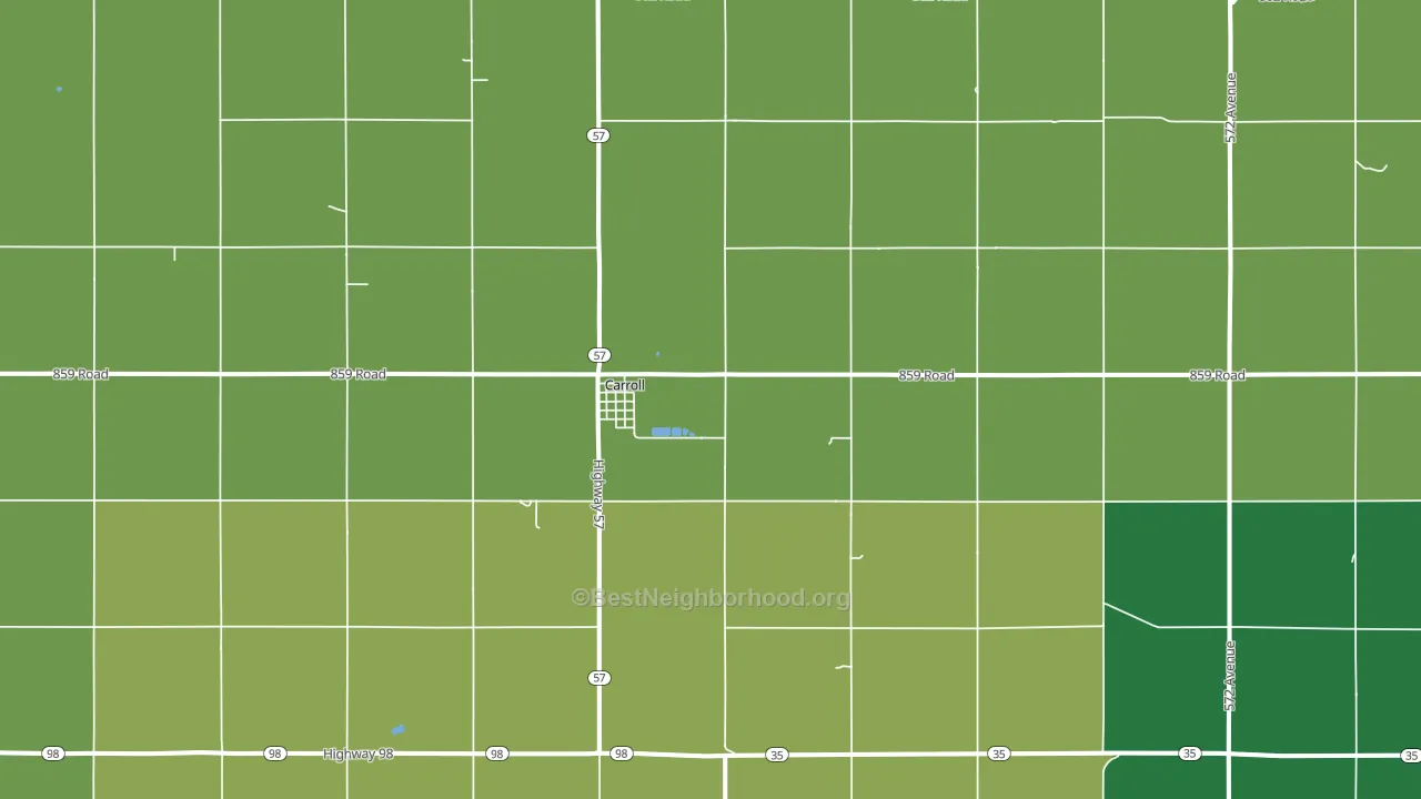 Carroll, NE block-group voter-turnout map