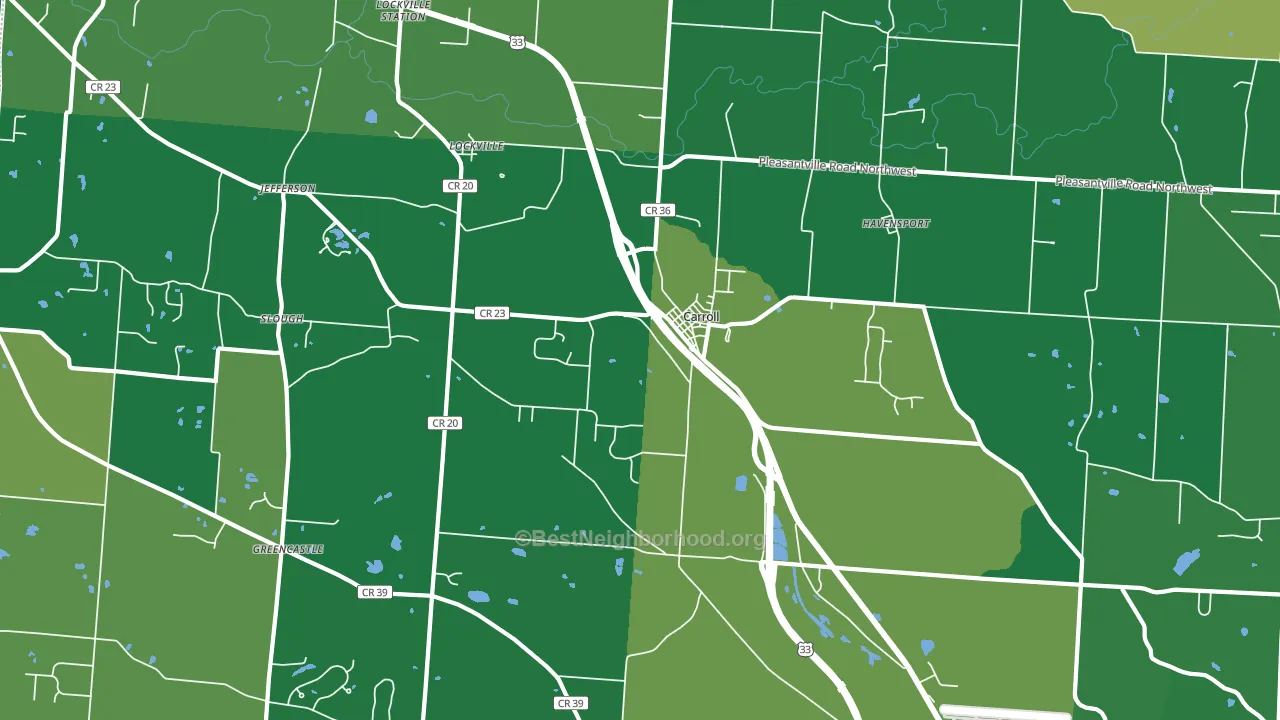 Carroll, OH block-group voter-turnout map