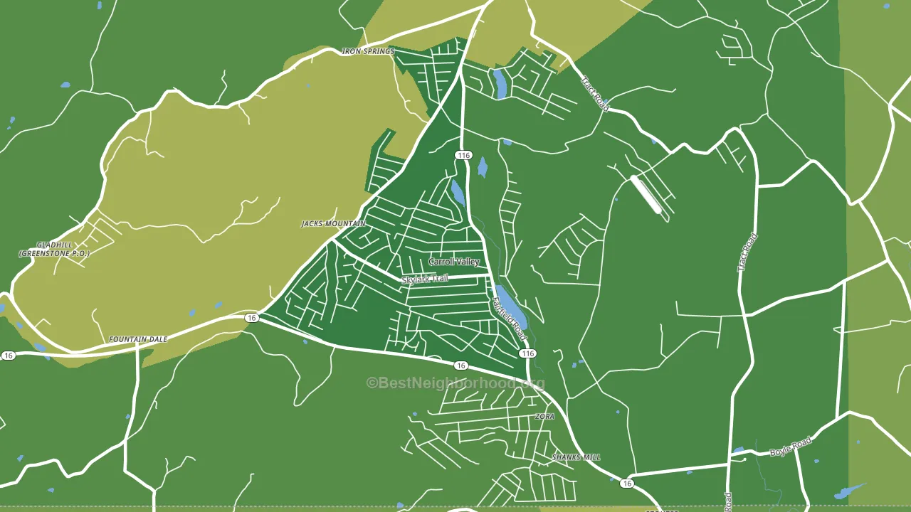 Carroll Valley, PA block-group voter-turnout map