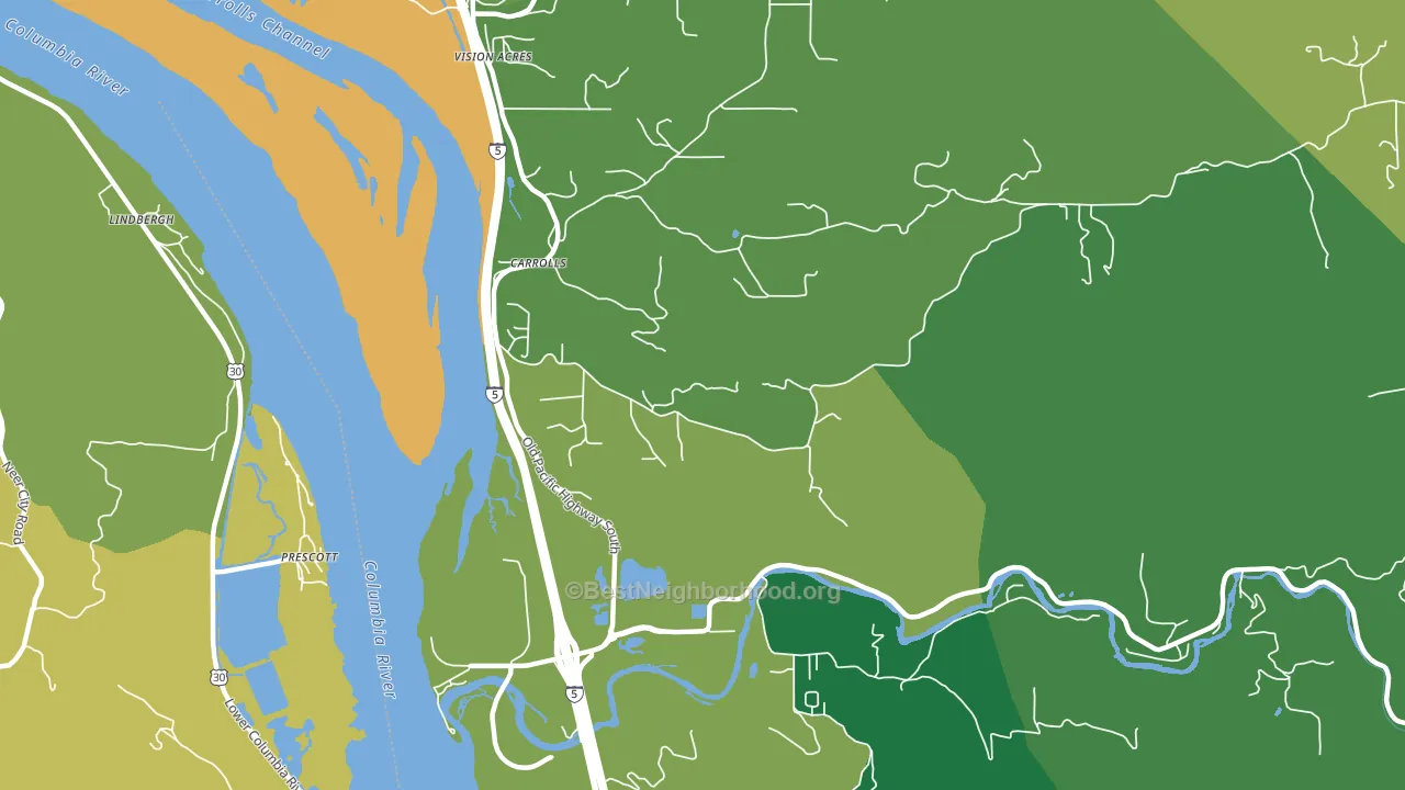 Carrolls, WA block-group voter-turnout map