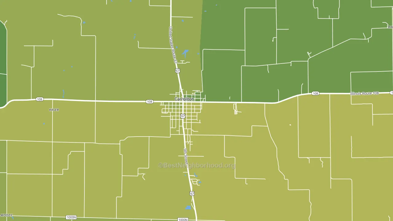 Carrollton, IL block-group voter-turnout map