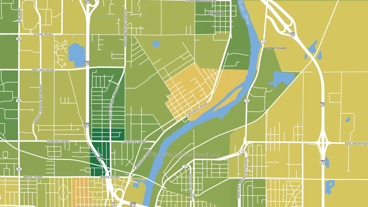 Carrollton, MI block-group voter-turnout map