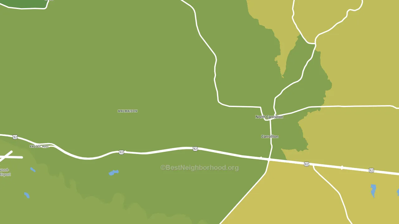 Carrollton, MS block-group voter-turnout map