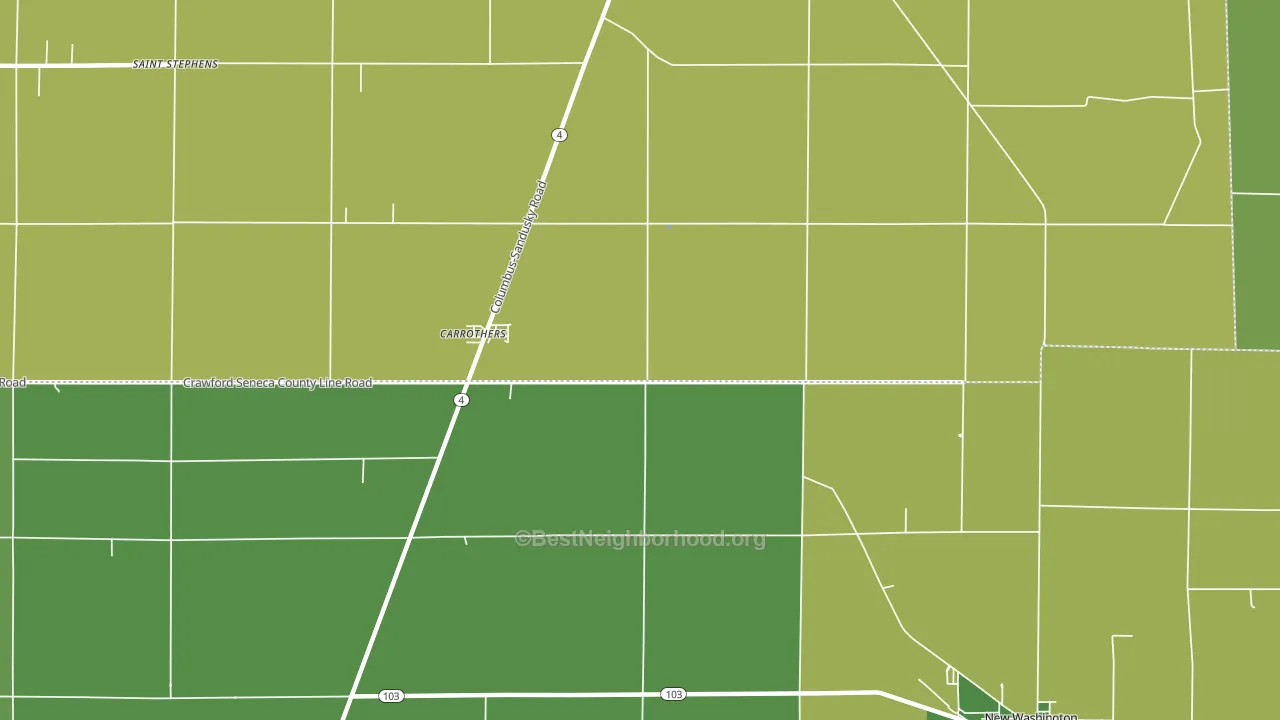 Carrothers, OH block-group voter-turnout map