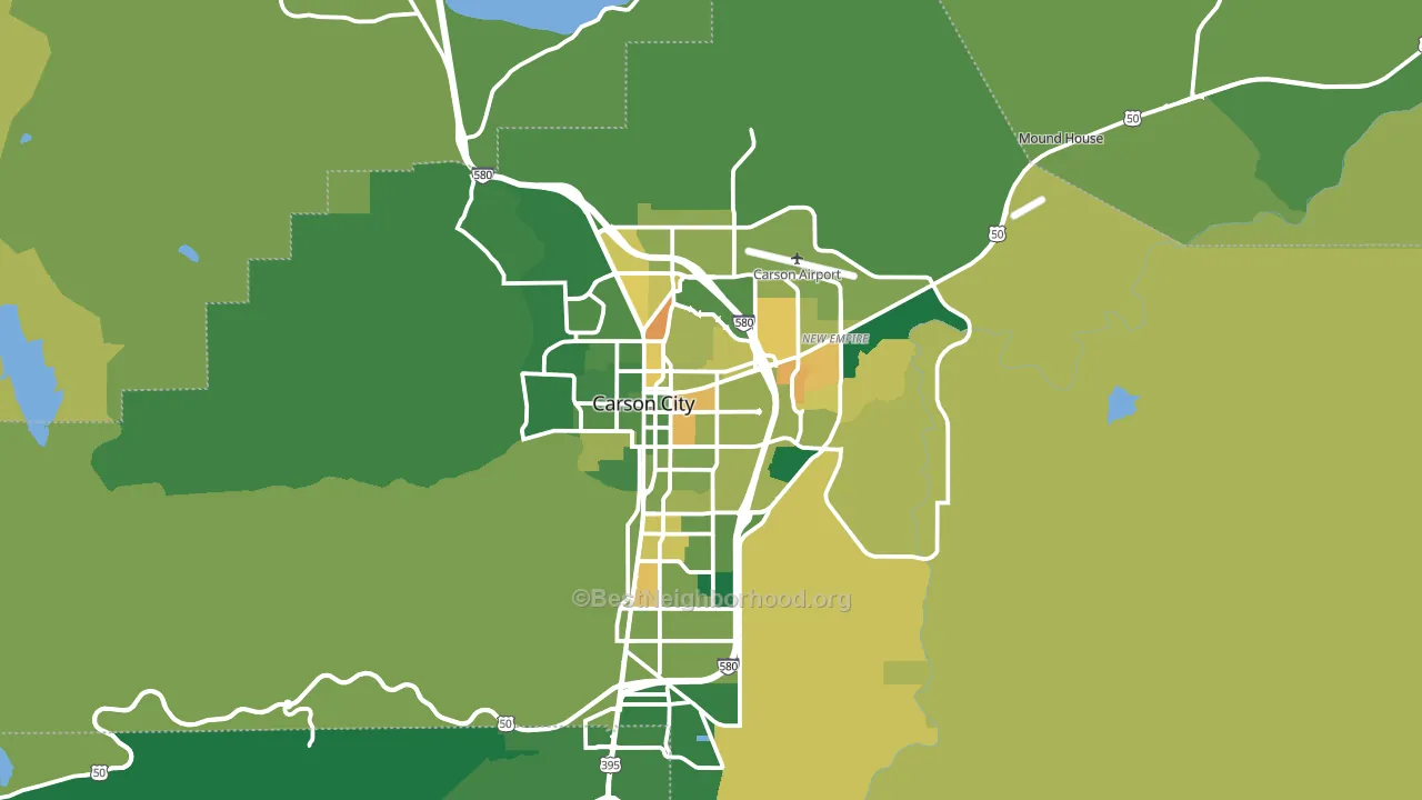 Carson City, NV block-group voter-turnout map