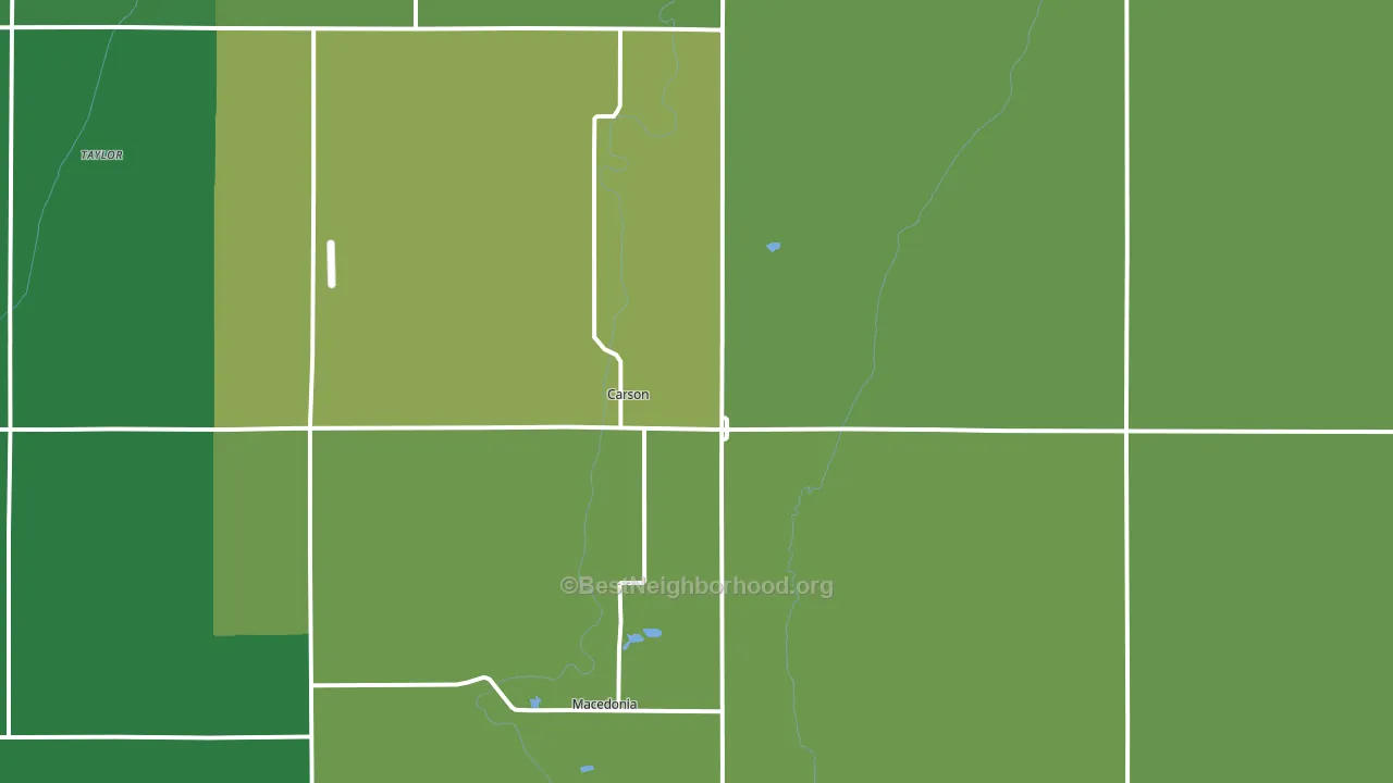 Carson, IA block-group voter-turnout map