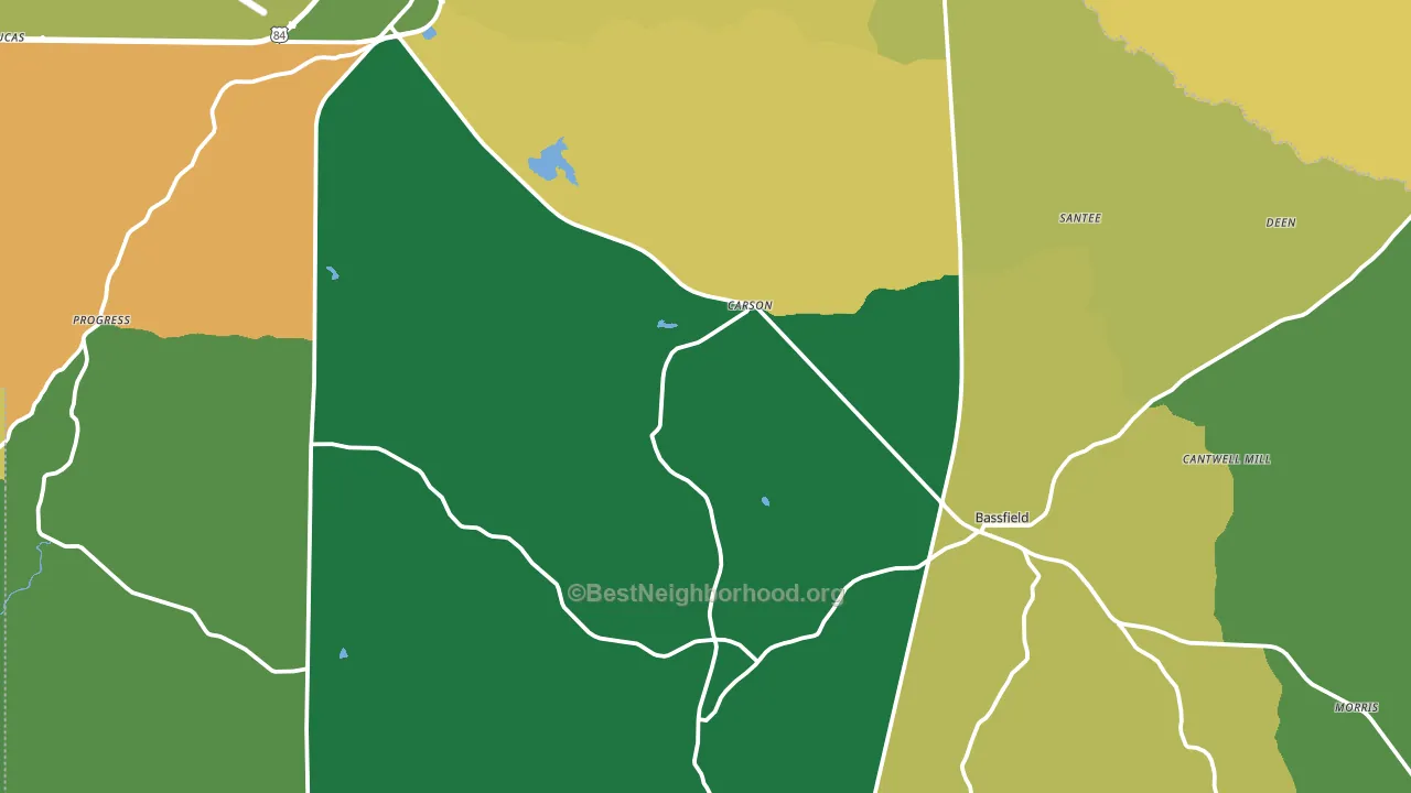 Carson, MS block-group voter-turnout map