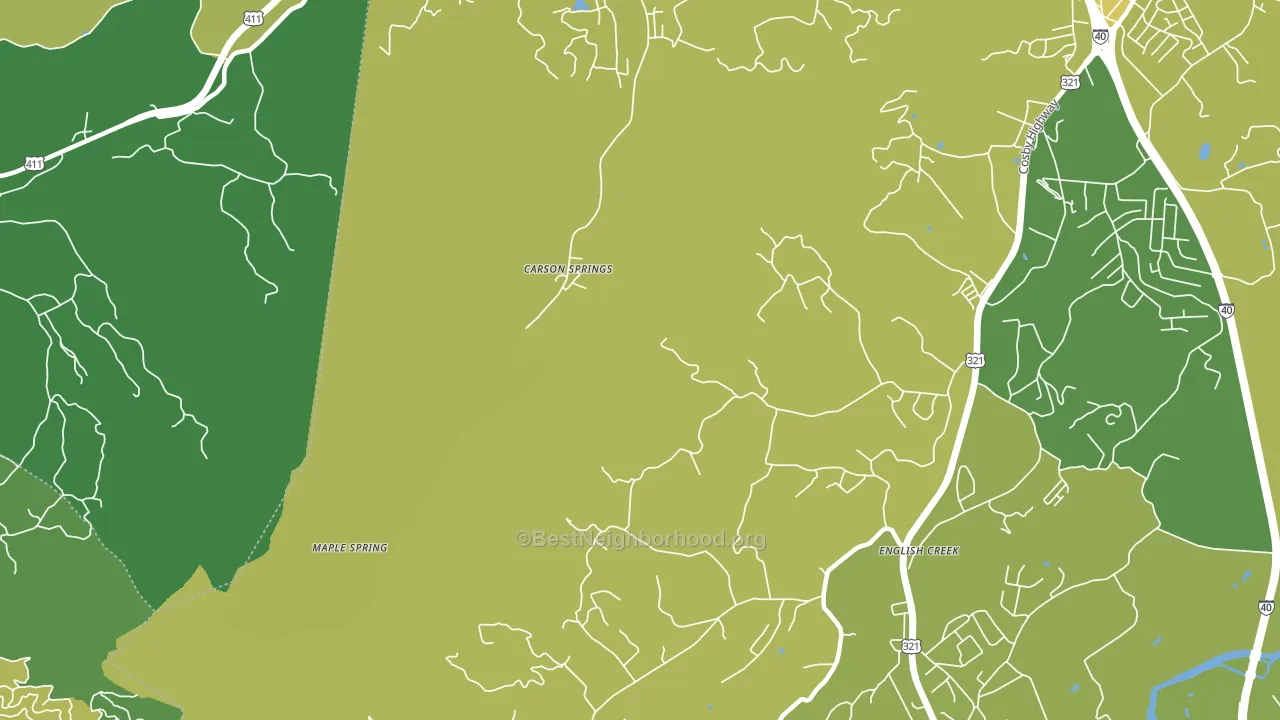 Carson Spring, TN block-group voter-turnout map