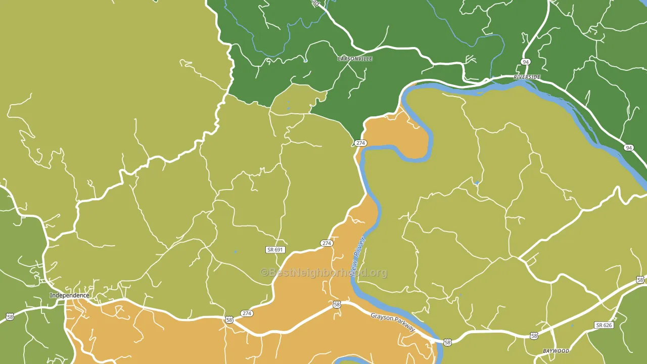 Carsonville, VA block-group voter-turnout map