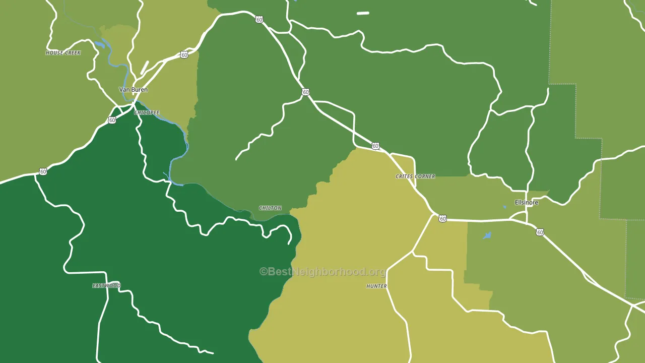 Carter County, MO block-group voter-turnout map