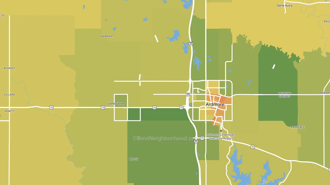Carter County, OK block-group voter-turnout map