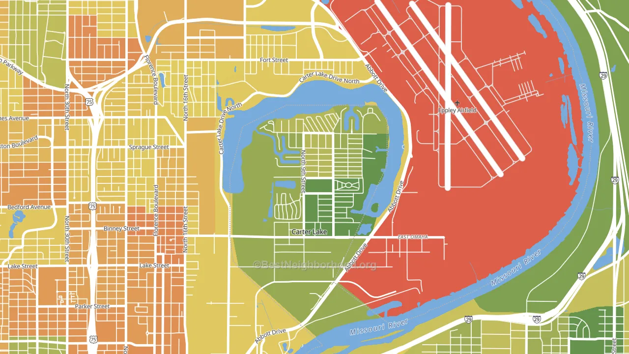 Carter Lake, IA block-group voter-turnout map