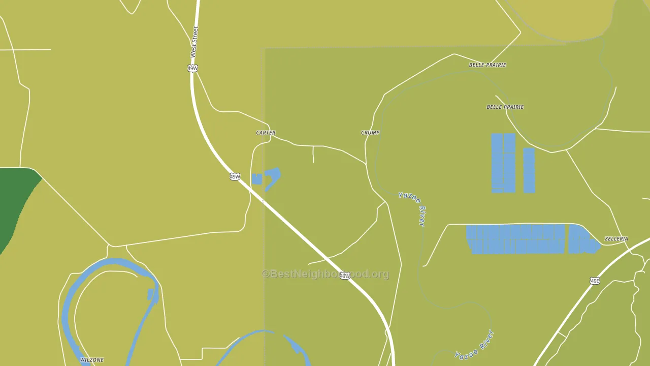 Carter, MS block-group voter-turnout map