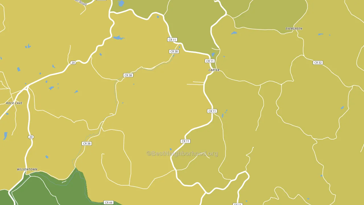 Carter, WV block-group voter-turnout map