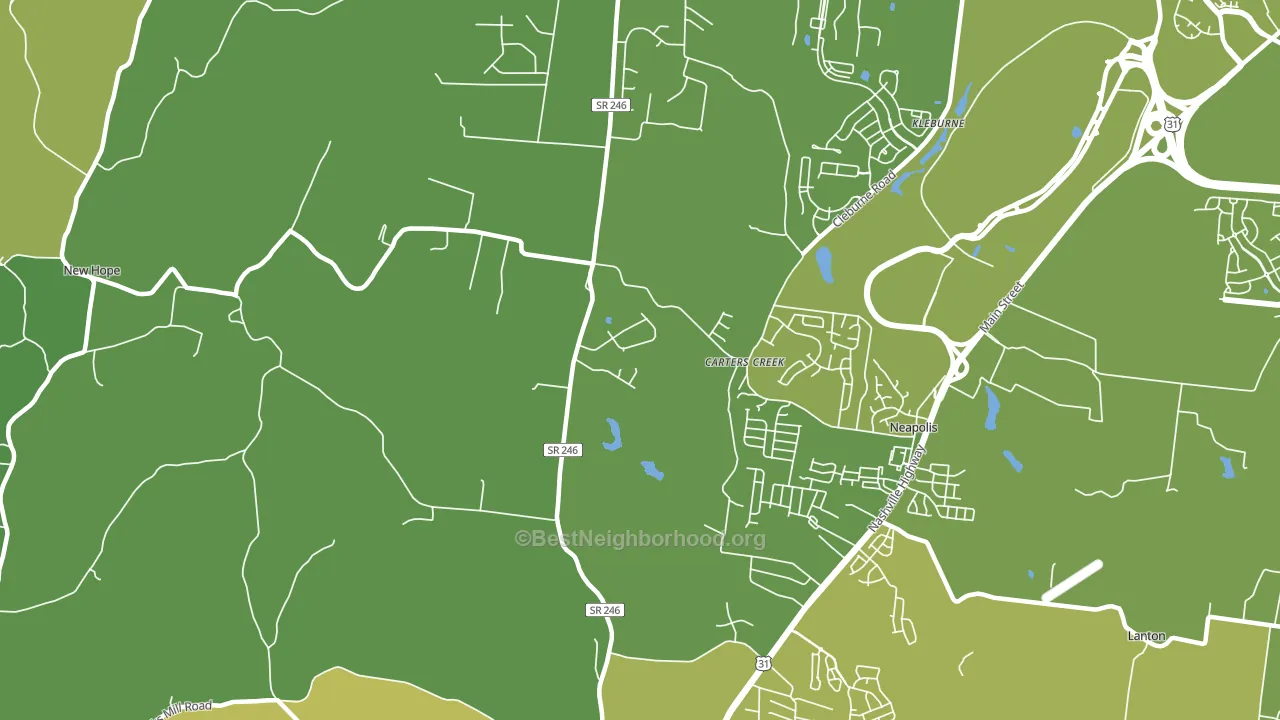 Carters Creek, TN block-group voter-turnout map
