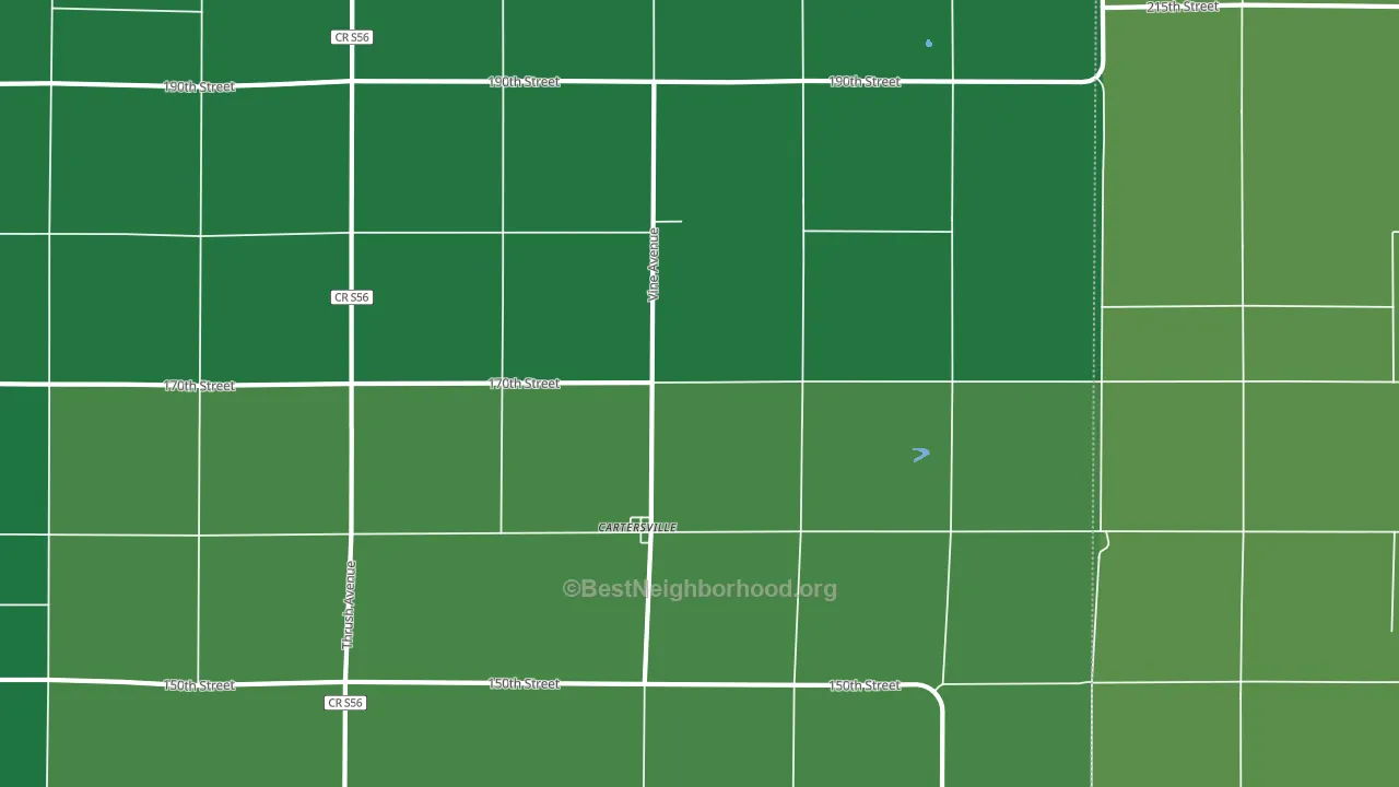 Cartersville, IA block-group voter-turnout map