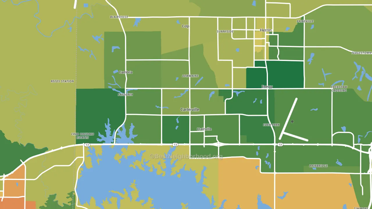 Carterville, IL block-group voter-turnout map