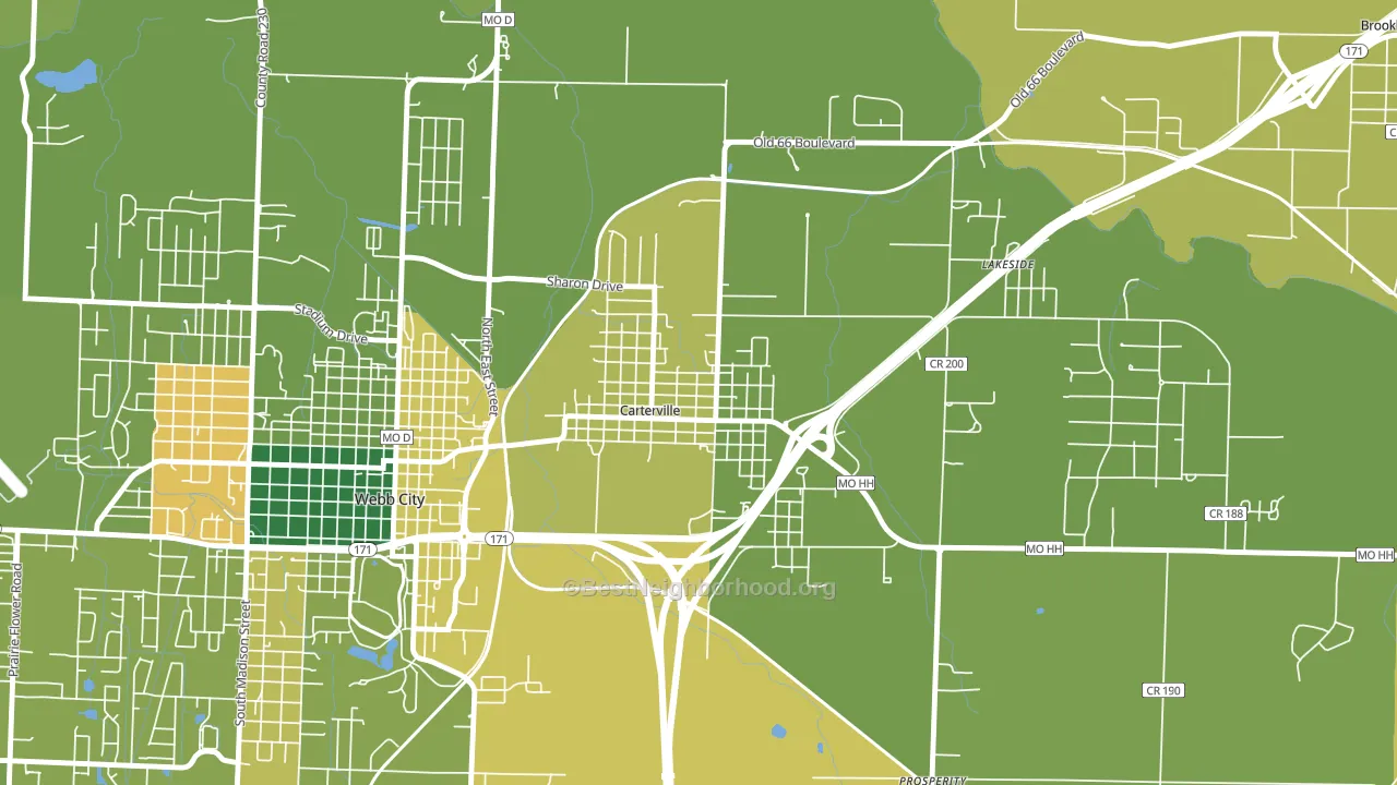 Carterville, MO block-group voter-turnout map