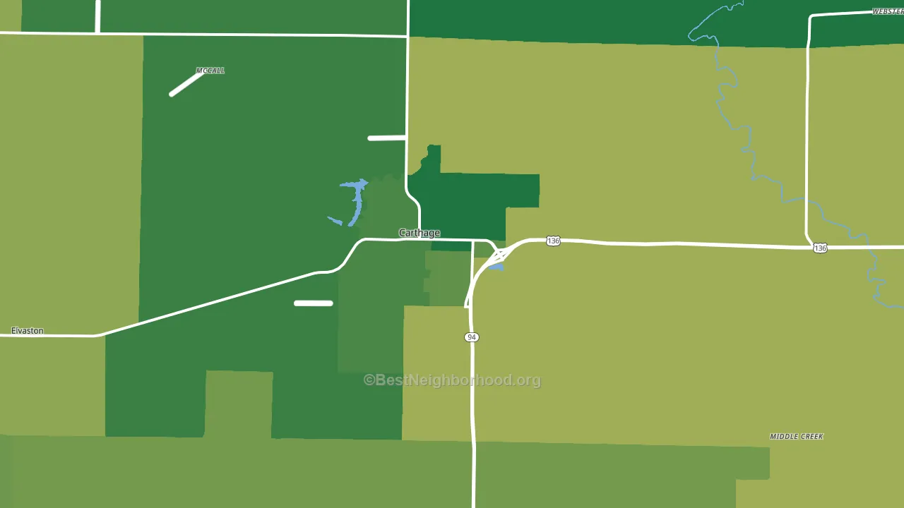 Carthage, IL block-group voter-turnout map
