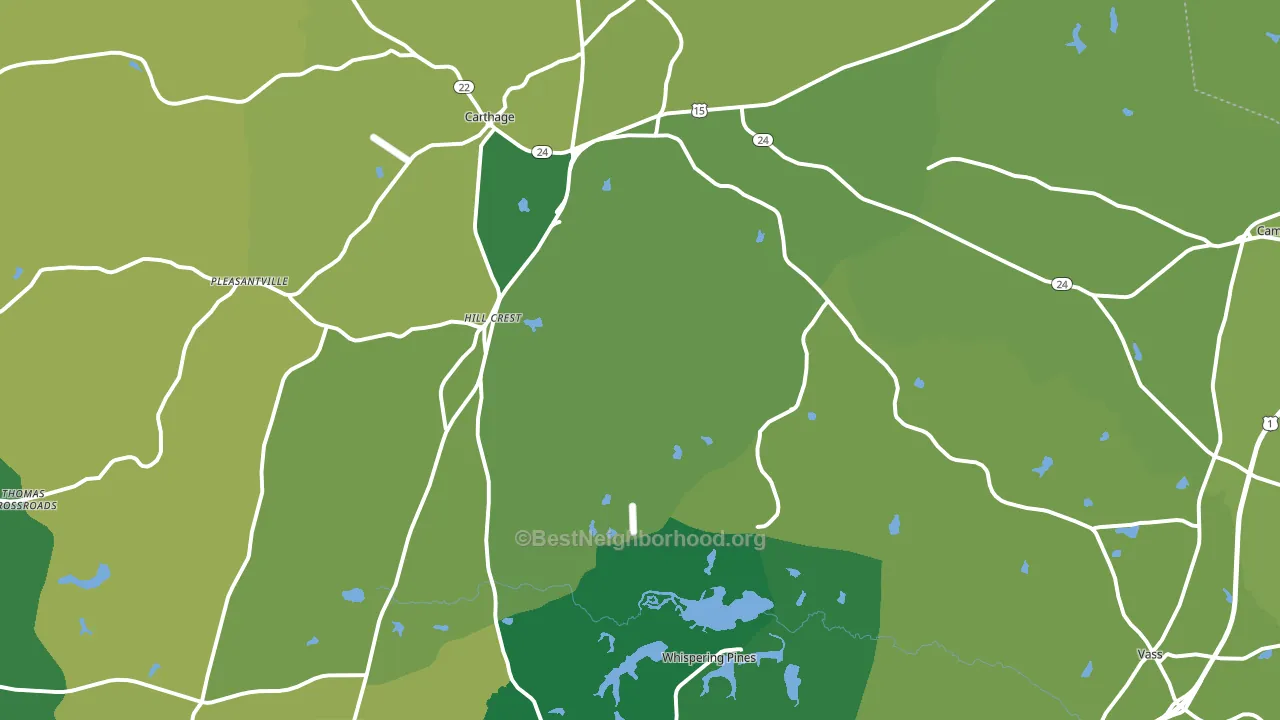 Carthage, NC block-group voter-turnout map