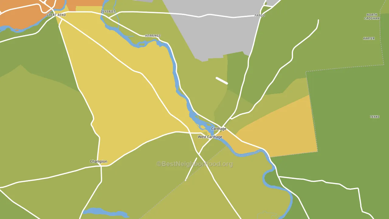 Carthage, NY block-group voter-turnout map