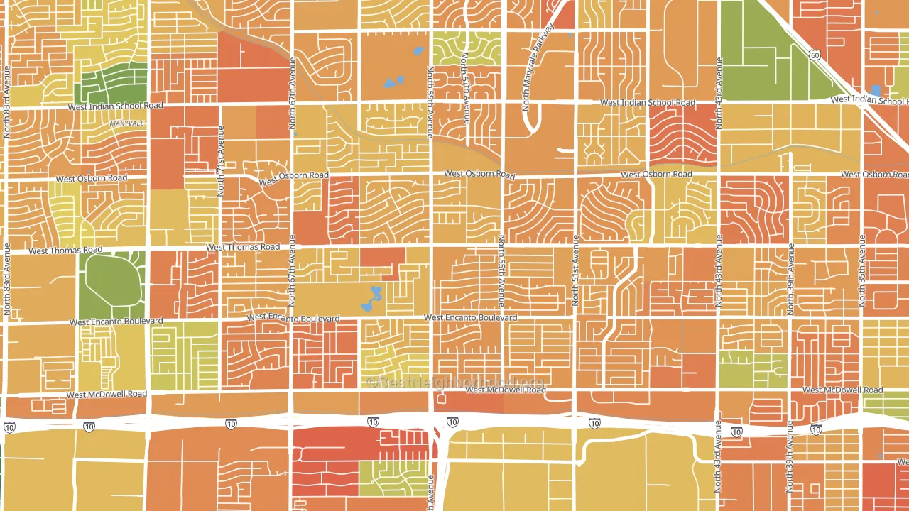 Cartwright, Phoenix, AZ block-group voter-turnout map