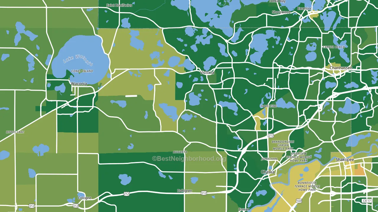 Carver County, MN block-group voter-turnout map