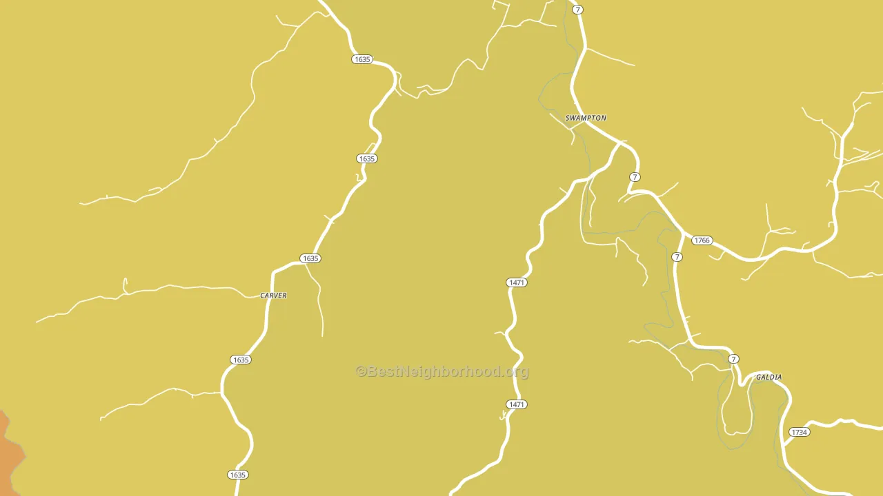 Carver, KY block-group voter-turnout map