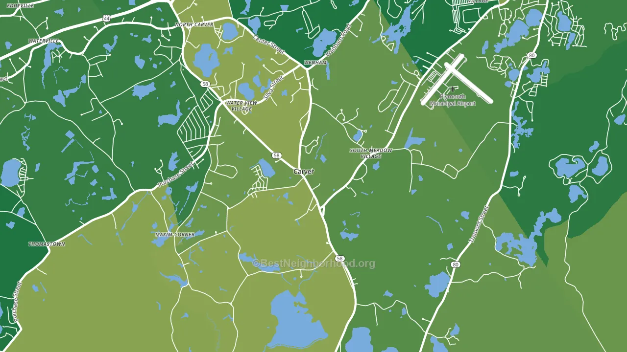 Carver, MA block-group voter-turnout map