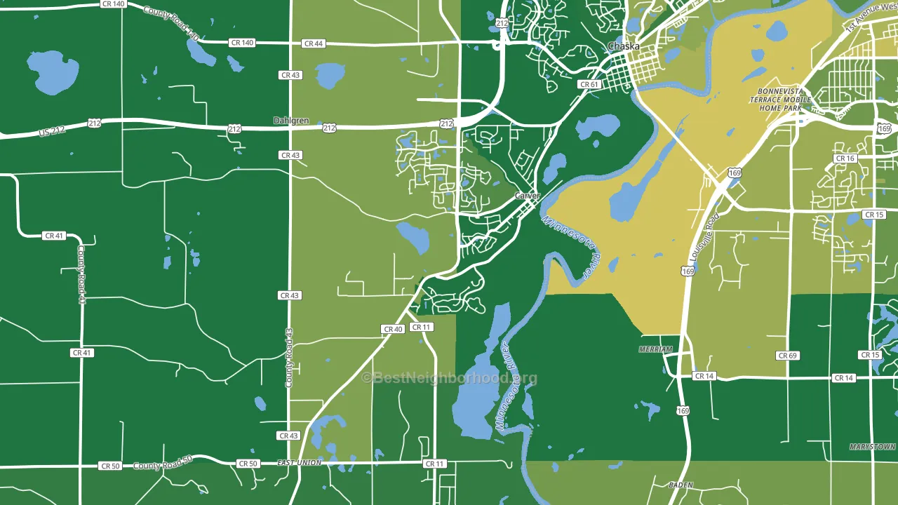 Carver, MN block-group voter-turnout map