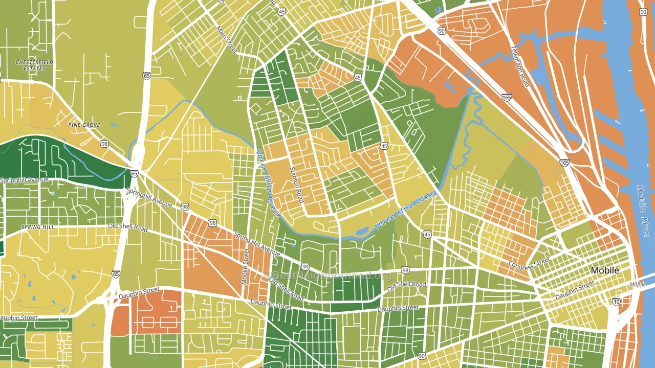 Carver, Mobile, AL block-group voter-turnout map