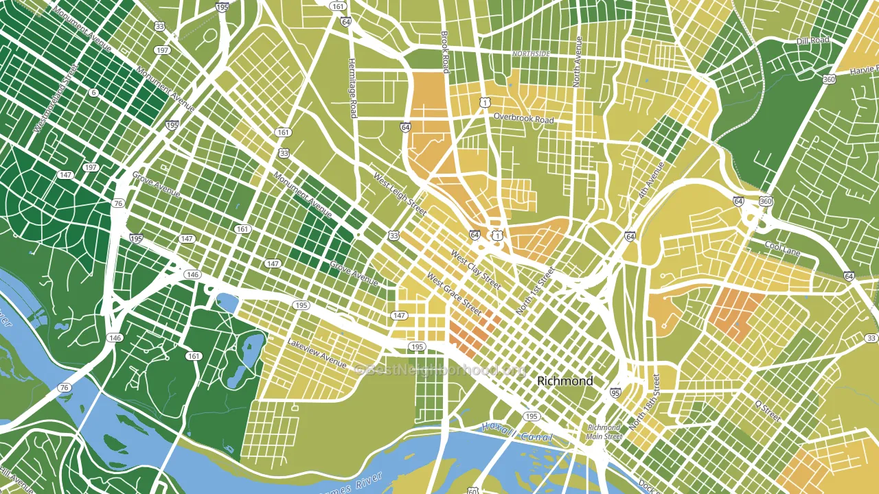 Carver-Richmond, Richmond, VA block-group voter-turnout map