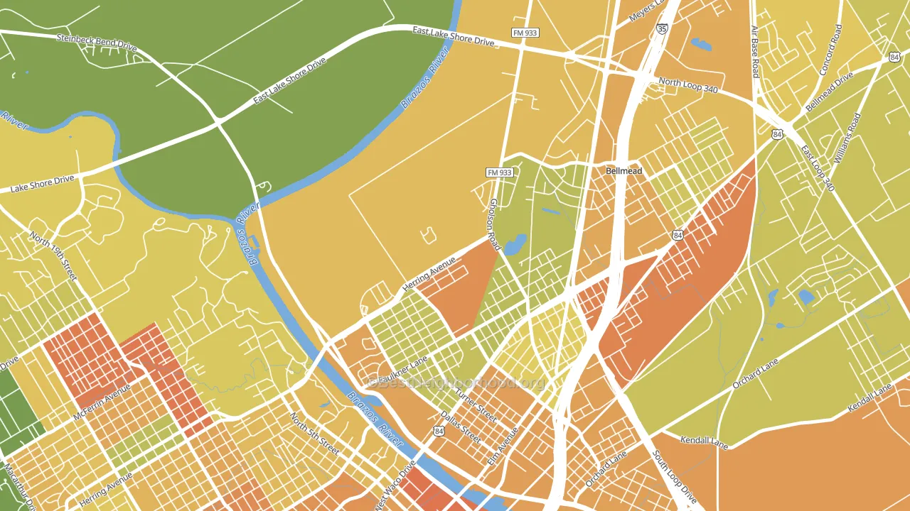 Carver, Waco, TX block-group voter-turnout map