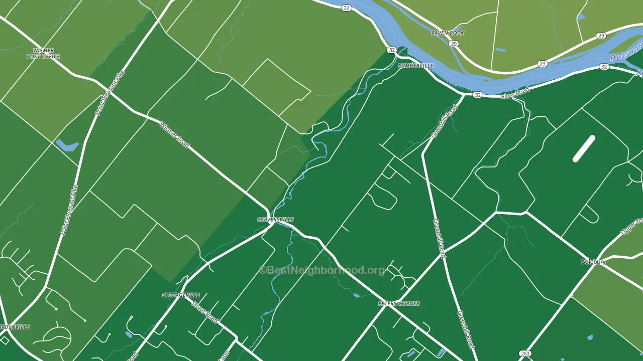 Carversville, PA block-group voter-turnout map