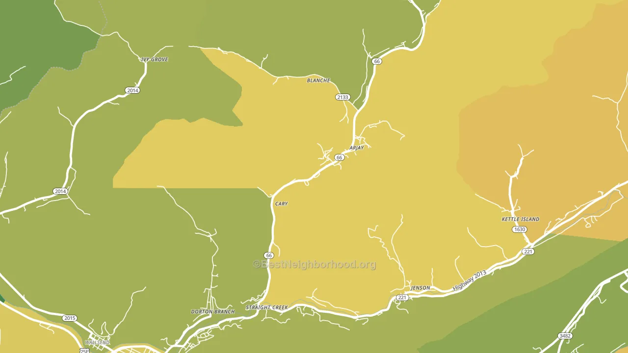 Cary, KY block-group voter-turnout map