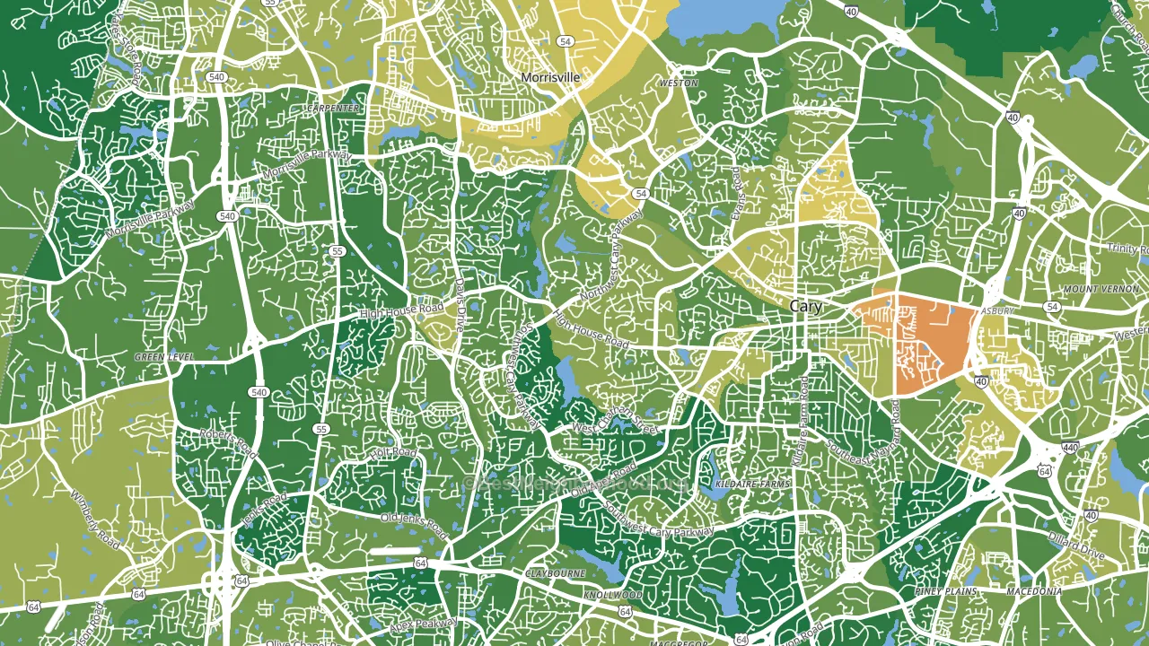 Cary, NC block-group voter-turnout map