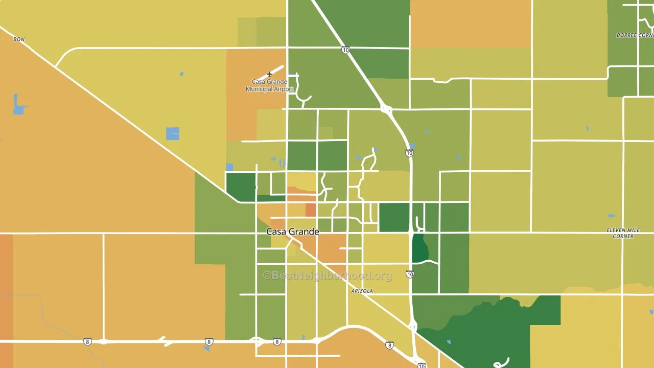Casa Grande, AZ block-group voter-turnout map