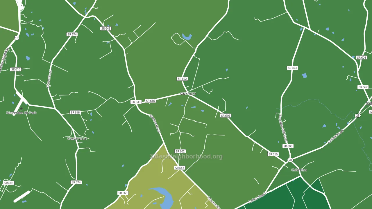 Casanova, VA block-group voter-turnout map